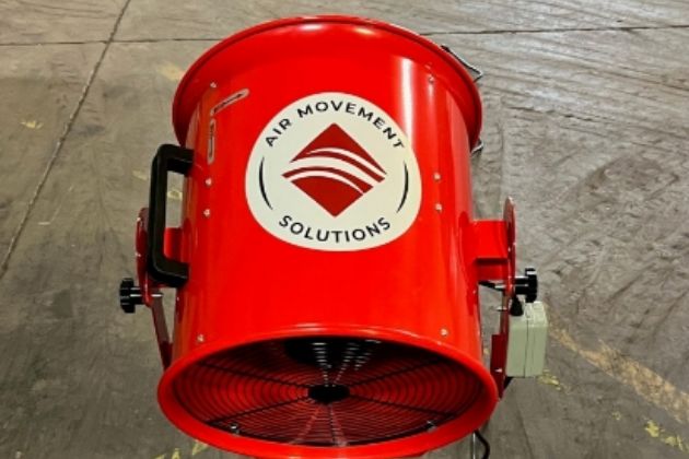 Above view of the AirBlast commercial fan. 